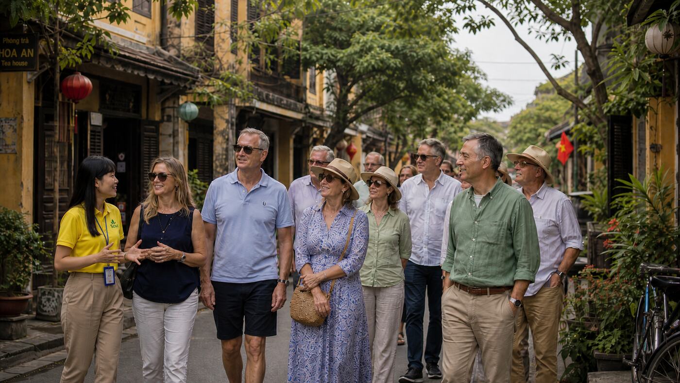 Vietnam group travel scene