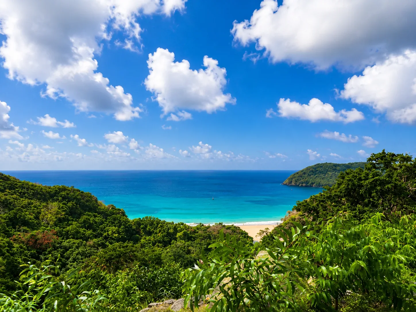 Con Dao bay seen from the hills