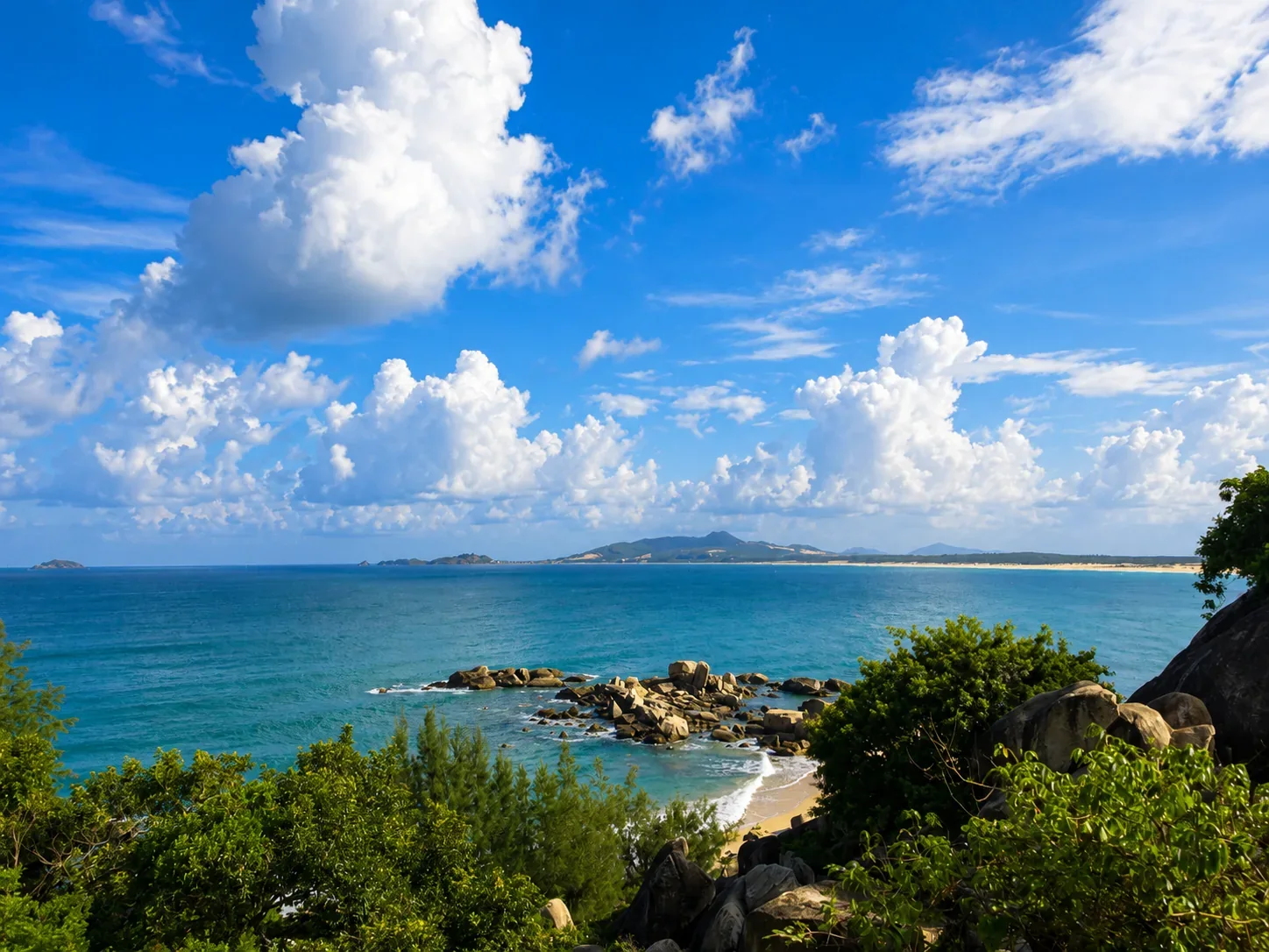 Rocky coast in Con Dao