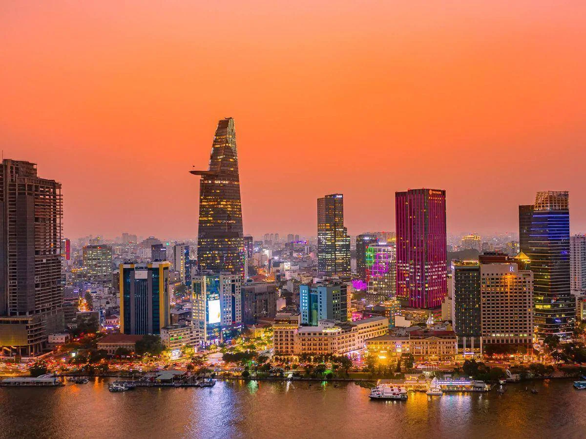 Ho Chi Minh City skyline and river