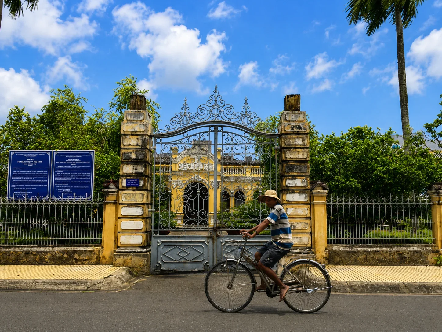 Cycling through a rural community in the Mekong Delta
