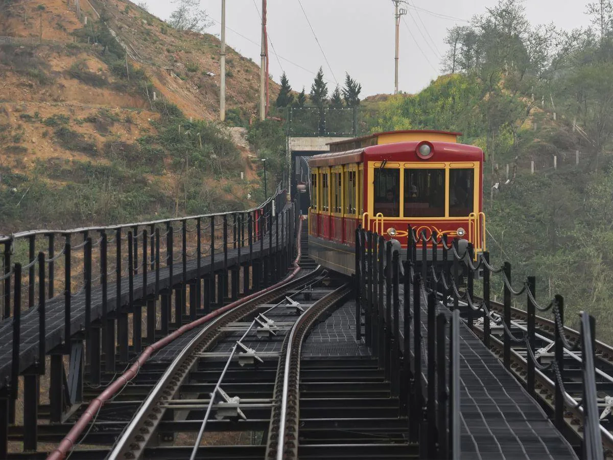 Mountain railway in the Sapa area