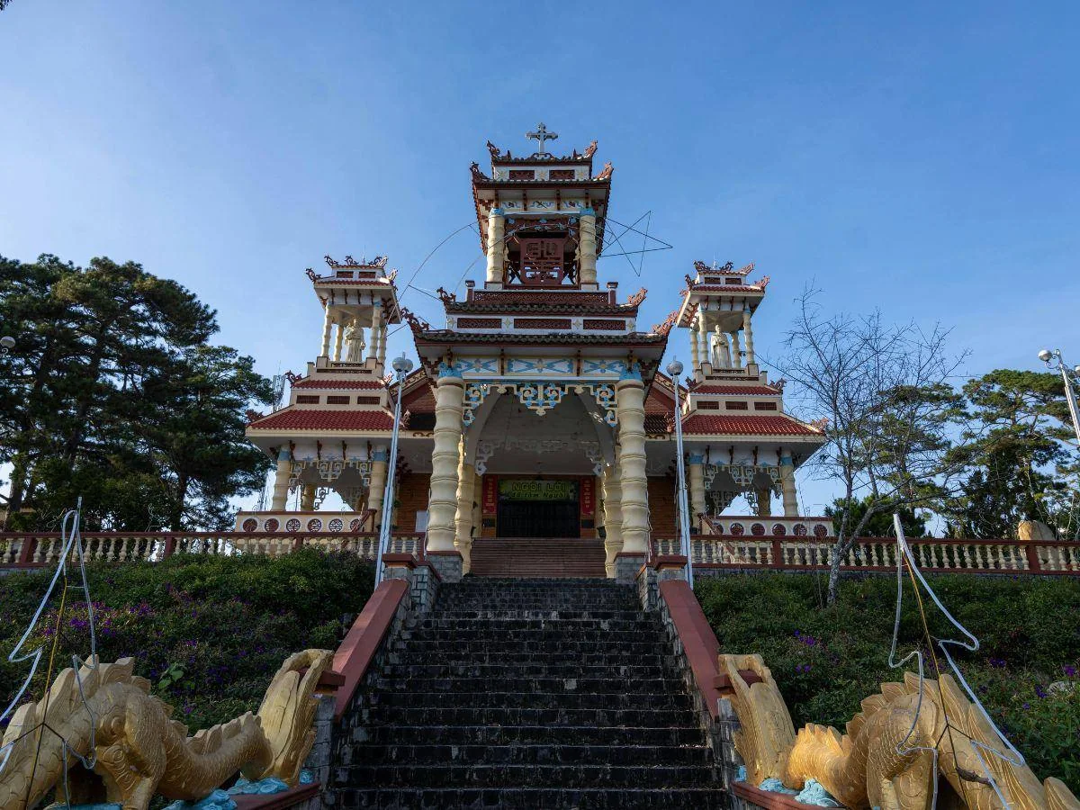 Architectural detail of a Catholic church in Vietnam