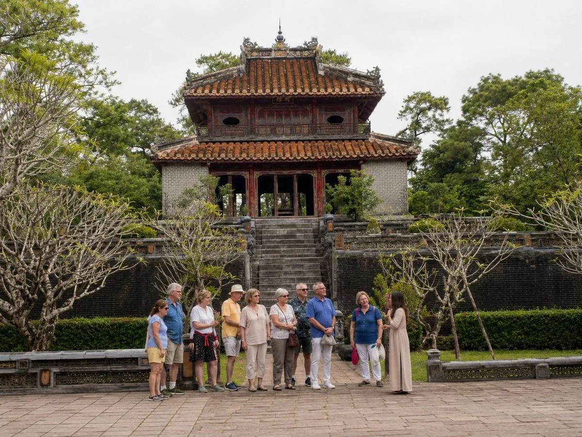 Small group at a Vietnam heritage site